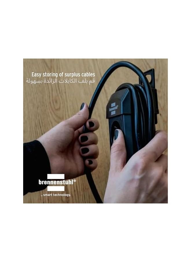 Brennenstuhl Brennenstuhl Premium-Line Multi-Standard 5-Way Extension Lead, black, 3m cable, universal plug system, 1156007135  - Image 5