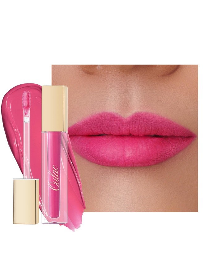 Oulac Kissproof Matte Liquid Pink Lipstick - Lip Stain Waterproof & Long Lasting Lip Tint with Vitamin E & Rose Oil High Pigment Color, Vegan & Cruelty-Free, Pink (M09) - Image 1