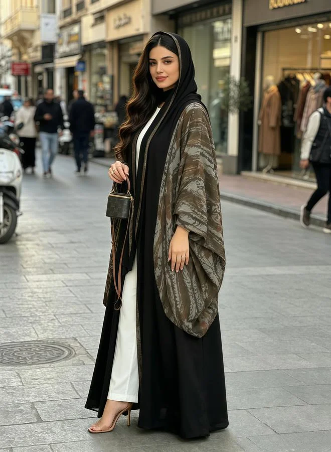 تايك تو عباية طويلة بطبعة تجريدية متعددة الألوان
