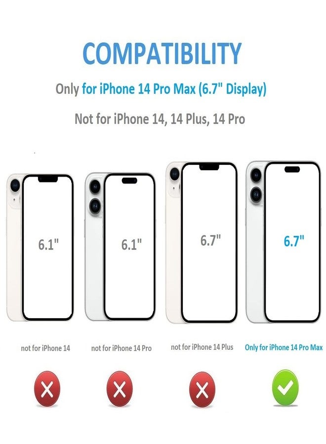 OT ONETOP جراب Onetop لهاتف iPhone 14 Pro Max مزود بحامل بطاقات، وحلقة دوارة 360 درجة، وحامل قابل للطي، وغطاء من الجلد الصناعي PU مقاوم للصدمات مع مشبك مغناطيسي مزدوج، وتقنية حجب RFID، مناسب للنساء والفتيات، مقاس 6.7 بوصة (أبيض). - Image 2