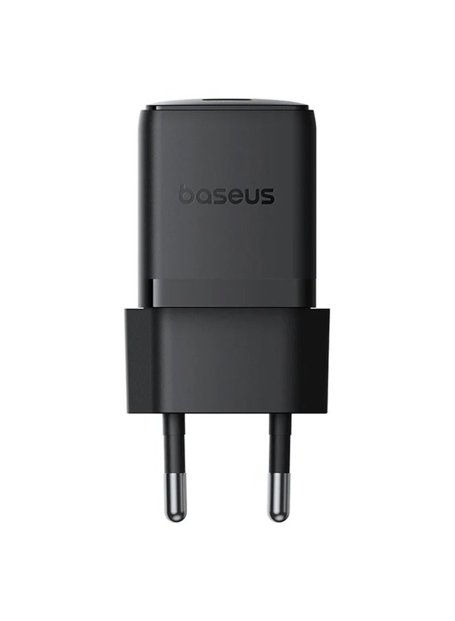بيسوس Baseus Palm USB-C Network Charger with Cable, 30W, 3A, 1 x USB-C, Black P10111605113-01 BlACK - Image 4