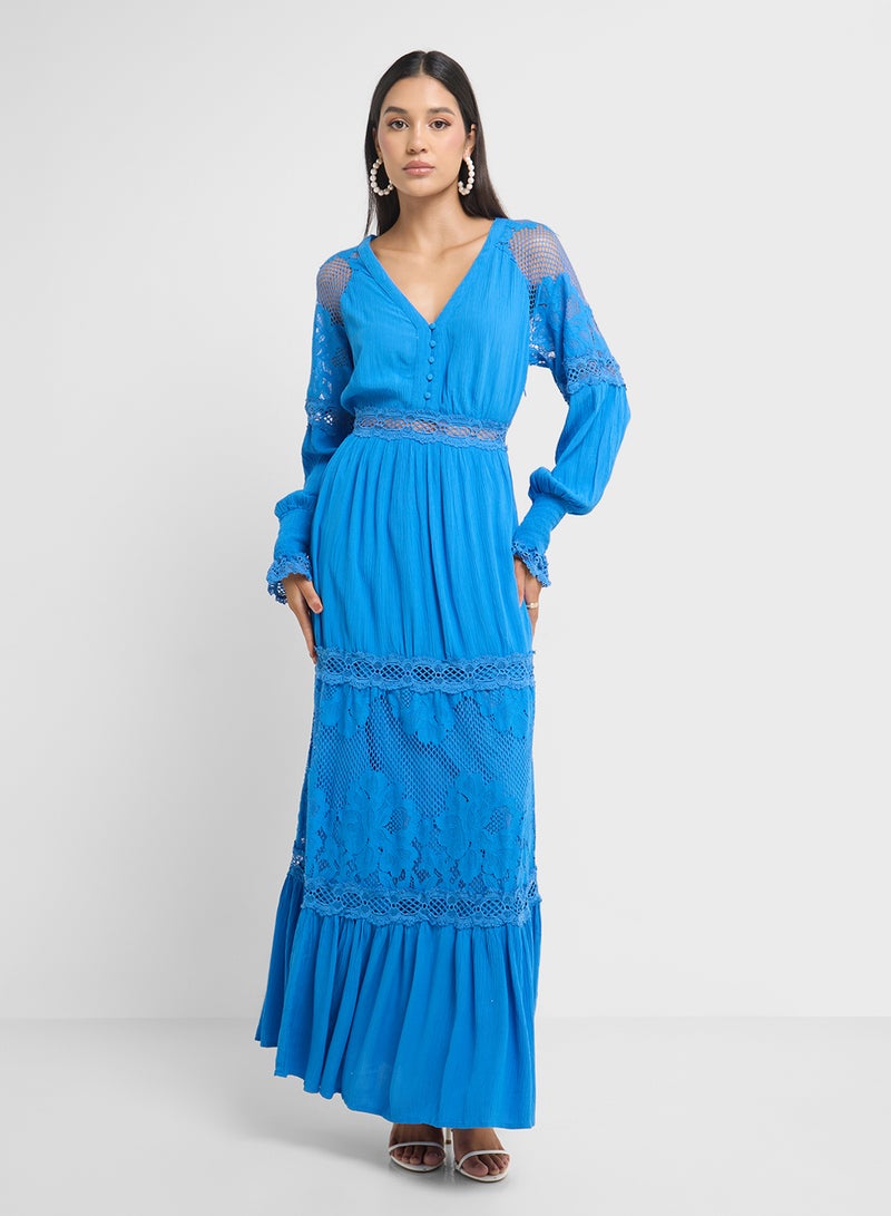 YAS Lace Detail Maxi Dress - Image 1