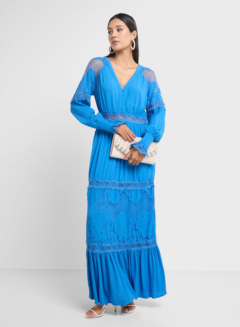 YAS Lace Detail Maxi Dress - Image 4