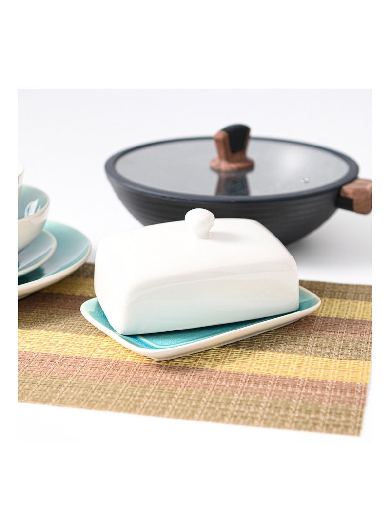 Fissman Butter Dish with Non Slip Bottom Celine Series Azure Cheese Container with Stylish Design and Dishwasher Safe 20X10.5 cm - Image 4