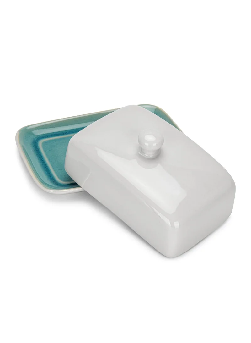 فيسمان Butter Dish with Non Slip Bottom Celine Series Azure Cheese Container with Stylish Design and Dishwasher Safe 20X10.5 cm