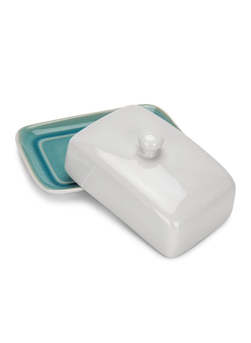 Fissman Butter Dish with Non Slip Bottom Celine Series Azure Cheese Container with Stylish Design and Dishwasher Safe 20X10.5 cm - Image 1
