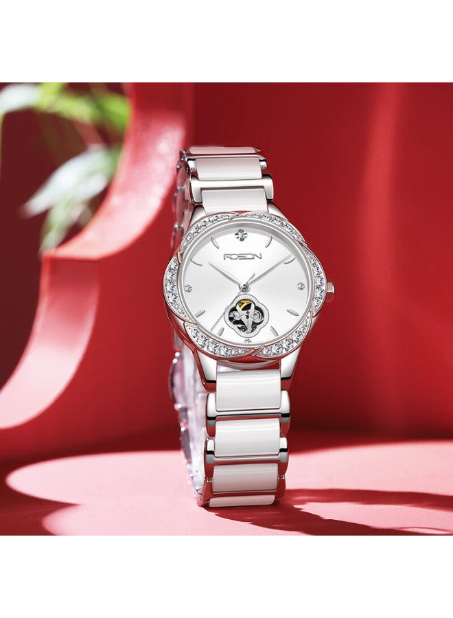 ROSDN Ros Dn Floral Series Women's Watch, Waterproof Fully Automatic Mechanical Ladies' Watch, Top Ten Brands, Birthday Gift For Girlfriend - Image 3