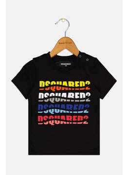 DSQUARED2 Kids Girl Brand Logo Short Sleeve Top, Black  - Image 1