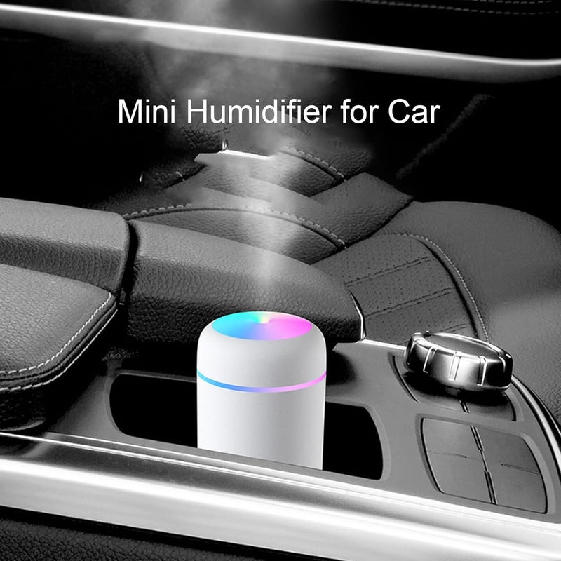 BORDSTRACT USB Mini Humidifier for Car, Colorful Lighting, Portable Car Air Freshener, Mute Diffuser Humidifier(white) - Image 2