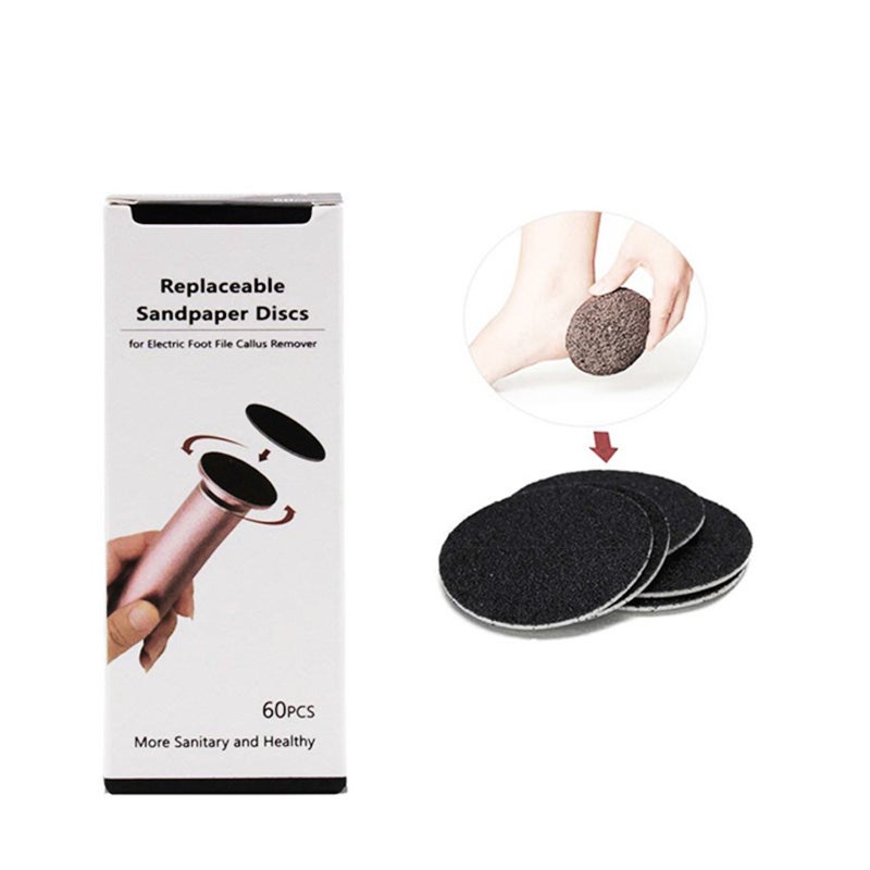 1 Set Of 60PCS Replacement Sandpaper Discs Pad Sanding Paper For Electric Foot File Callus Hard Dead Skin Remover Foot Rasp Grinding Tool Pedicure Tool - Image 5