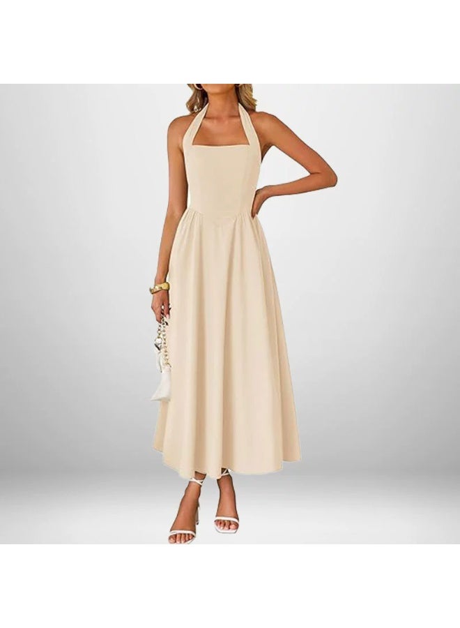 general 2025 - 2026 Wide Strap Neckline Backless Dress - Image 1