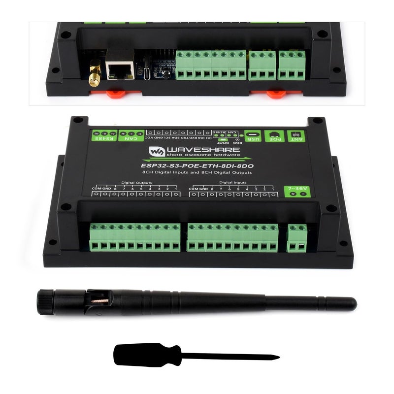 Waveshare Industrial ESP32S3 Control Board with 8Channel Digital Input Output Builtin Xtensa 32bit LX7 Dualcore Processor Up to 240MHz with Multiple Isolation Protection Circuits - Image 2