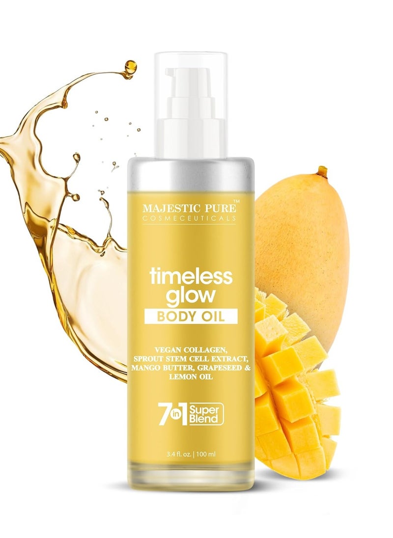 Majestic Pure Majestic Pure Moisturizing Body Oil |100% Pure Vegan Collagen with Grapeseed, Jojoba, Lemon Oil | After Shower Body Oils for Women and Men | Scented Radiant Skin Therapy Firming Massage Oil | 3.4Fl Oz  - Image 2