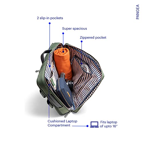 DailyObjects PET Kelp Meridian Convertible Briefpack (Backpack + Briefcase) (16L)| 100% Recycled | Fits any Laptop Upto 16 Inch | Lightweight Shoulder Backpack | Multiutility Bag with Trolley Sleeve - Image 5