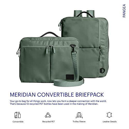 DailyObjects PET Kelp Meridian Convertible Briefpack (Backpack + Briefcase) (16L)| 100% Recycled | Fits any Laptop Upto 16 Inch | Lightweight Shoulder Backpack | Multiutility Bag with Trolley Sleeve - Image 2