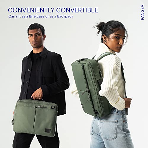 DailyObjects PET Kelp Meridian Convertible Briefpack (Backpack + Briefcase) (16L)| 100% Recycled | Fits any Laptop Upto 16 Inch | Lightweight Shoulder Backpack | Multiutility Bag with Trolley Sleeve - Image 4