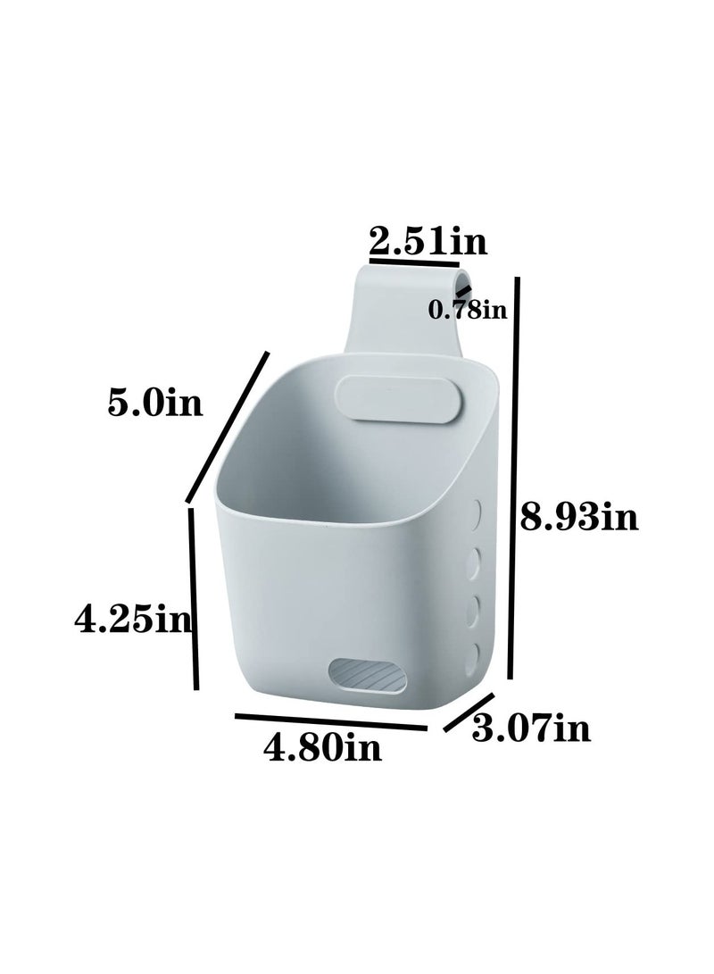 KASTWAVE 2 Pack Plastic Hanging Cup Holders, Rolling Cart Organizer Accessories, Trolley Basket Storage Hanging Bucket for Bathroom Kitchen, Gray - Image 5