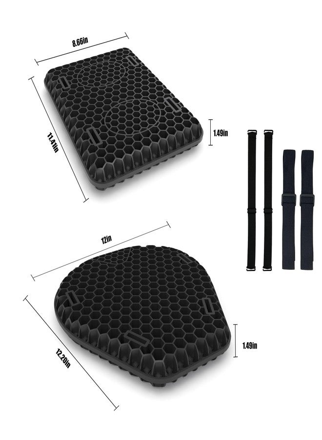Seaadan1985 Motorcycle Gel seat Cushion Front and Rear Combo Kit－Soft Rubber Material Motorcycle Seat Cushion Pad, Cool and Breathable Travel Seat Cushion, Honeycomb Structure Seat Cushion，with seat Cover - Image 4