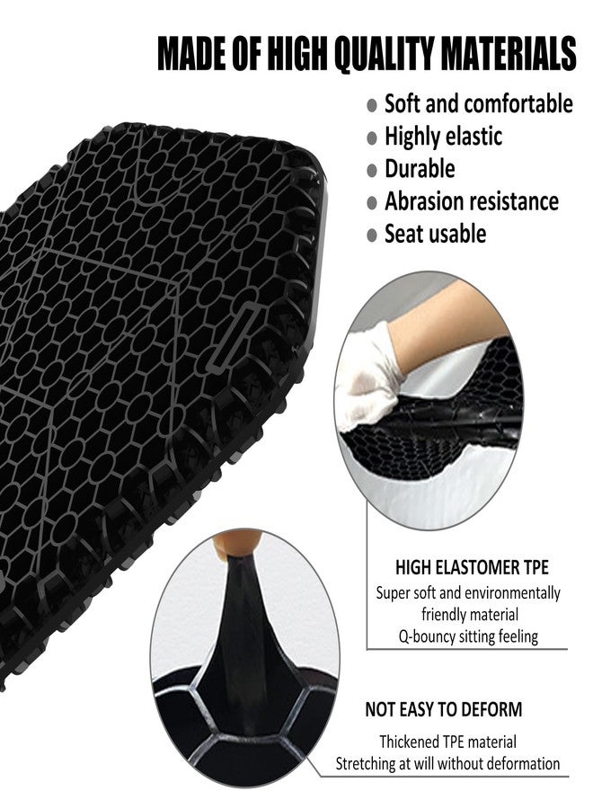 Seaadan1985 Motorcycle Gel seat Cushion Front and Rear Combo Kit－Soft Rubber Material Motorcycle Seat Cushion Pad, Cool and Breathable Travel Seat Cushion, Honeycomb Structure Seat Cushion，with seat Cover - Image 3
