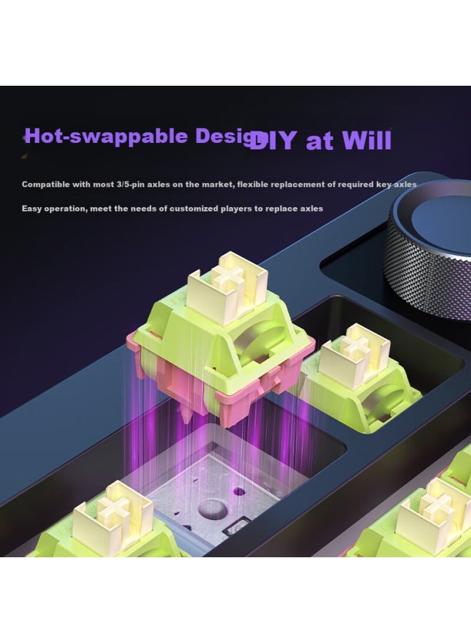 Langtu Lt75Pro High-End Wired/Wireless/Bluetooth Tri-Mode Mechanical Keyboard With Gasket Structure, Rgb Lighting Effects, Lcd Color Screen, And Carrot Switches - Image 4