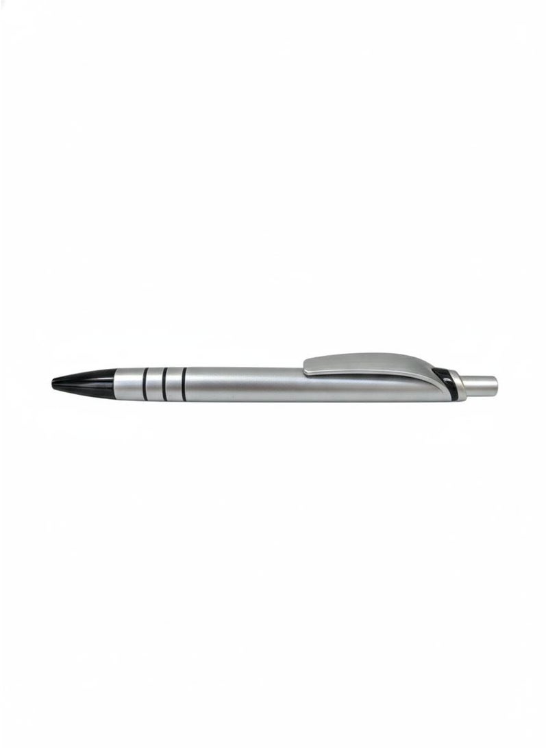 REX Silver pen with black accents, blue ink color, 69069 - Image 1