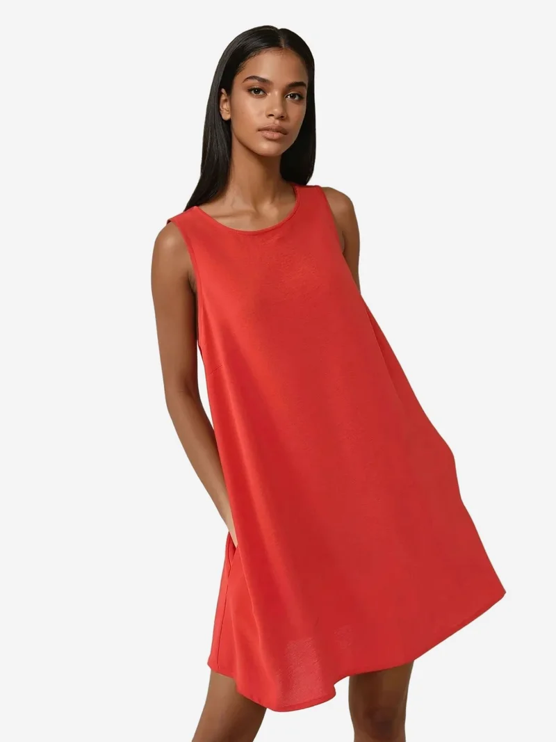 HICCUP Crew Neck A-Form Fit Mini Dress