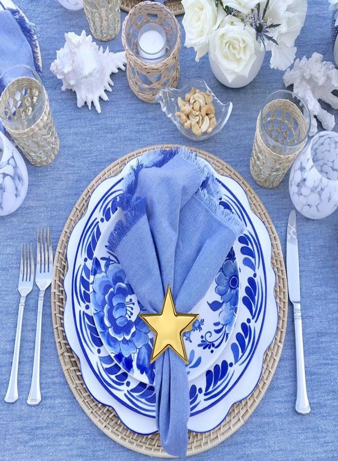 wonlex Golden Star Napkin Ring Set of 8 for Independence Day, Patriotic Napkin Rings Flag Day Serviette Buckle Holder, 4th of July Party Family Gatherings Dinner Table Decor(Gold Star) - Image 4