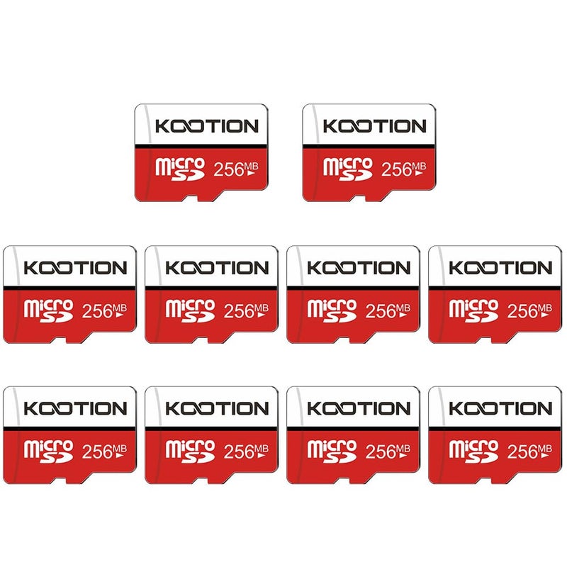 Kootion (Not 256 GB) 256 MB Micro SD Card 10-Pack, KOOTION Class 4 Low Capacity Memory Cards for Old Phones/MP3 Players, Basic Small Data Storage & File Transfer (10 Pack, 256 Megabyte) - Image 1