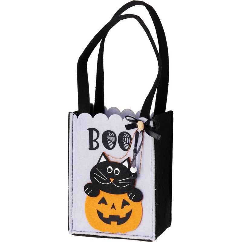 Koopman Halloween Felt Basket – 155mm Spooky Holiday Decoration, Seasonal Candy Holder for Home, Tabletop & Festive Display, Assorted 1 Piece - Image 2