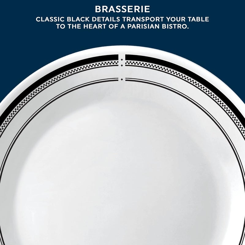 Corelle 18Piece Round Dinnerware Set Service for 6 Lightweight Round Plates and Bowls Set Vitrelle Triple Layer Glass Chip and Scratch Resistant Microwave and Dishwasher Safe Brasserie - Image 4