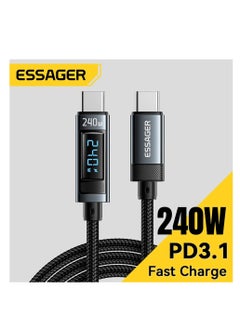 ESSAGER Ultra-Durable High Speed Charging 240W 6A And Syncing Data Display screen USB-C to USB-C Cable  - Image 1