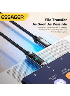 ESSAGER Ultra-Durable High Speed Charging 240W 6A And Syncing Data Display screen USB-C to USB-C Cable  - Image 5