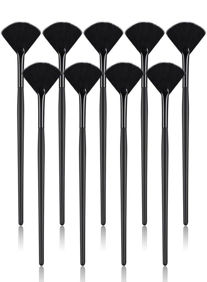 مايتيز مجموعة من 9 فرش لتوزيع قناع الوجه، فرش ناعمة لتطبيق المكياج المقشر بحمض الجليكوليك لكريم الطين (أسود بالكامل) - Image 1