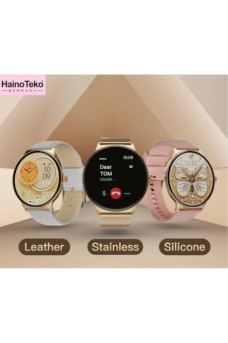 HainoTeko Premium AMOLED HainoTeko-5 Smartwatch with Super Slim Design and 3 Interchangeable Straps - Image 2