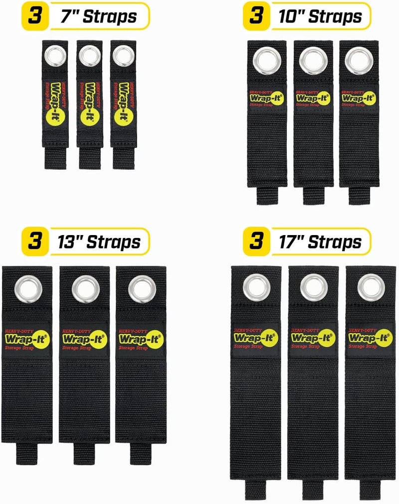 Wrap-It Storage Heavy-Duty Straps (Assorted 12 Pack) - Stocking Stuffer for Hanging Extension Cord Organizer for Cable Management and Storage on Garage Wall, RV Gadgets and Appliances - Image 3
