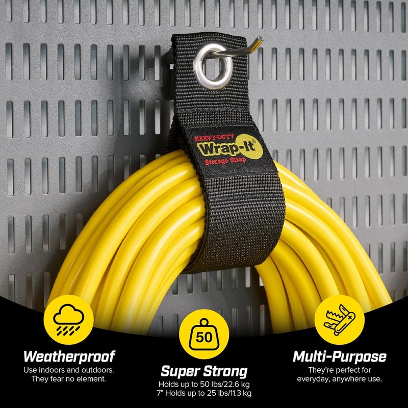 Wrap-It Storage Heavy-Duty Straps (Assorted 12 Pack) - Stocking Stuffer for Hanging Extension Cord Organizer for Cable Management and Storage on Garage Wall, RV Gadgets and Appliances - Image 2