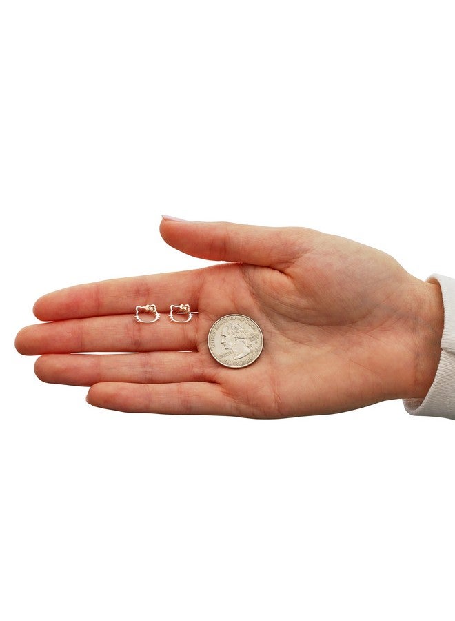 هالو كيتي أقراط نسائية من Sanrio Hello Kitty - أقراط من الفضة الإسترلينية بتصميم Hello Kitty مرخصة رسميًا - Image 4