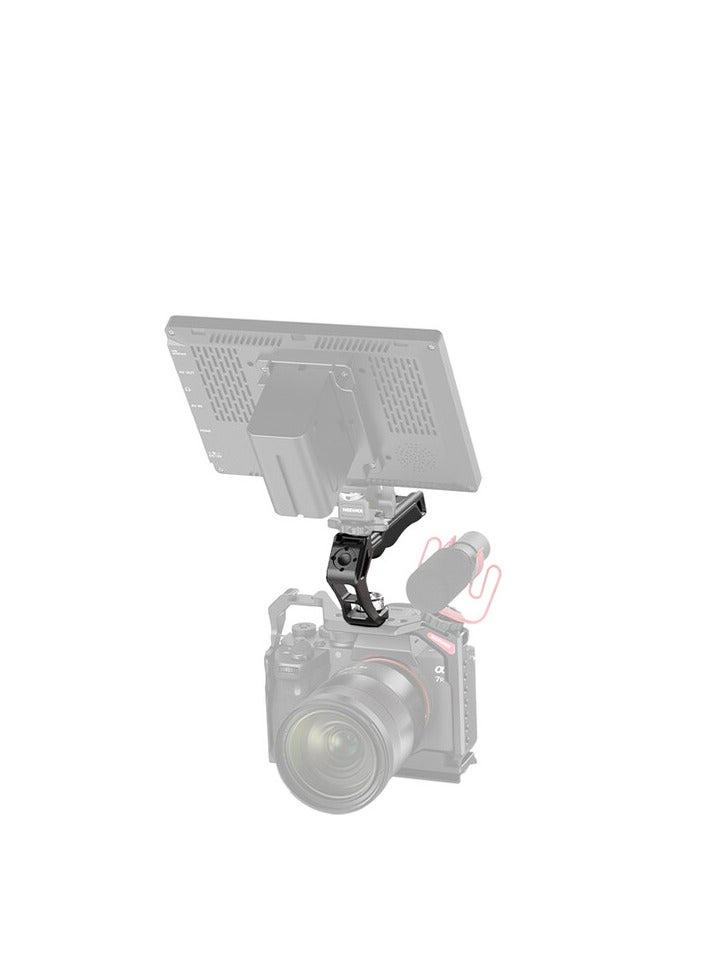 NEEWER Camera Top Handle CA007 with ARRI 3/8" Locating Pins – Silicone Grip, 1/4" & 3/8" Mounting Threads, 3 Cold Shoe Mounts – Compatible with Camera Cages, Video Rigs, SmallRig Handles black - Image 2