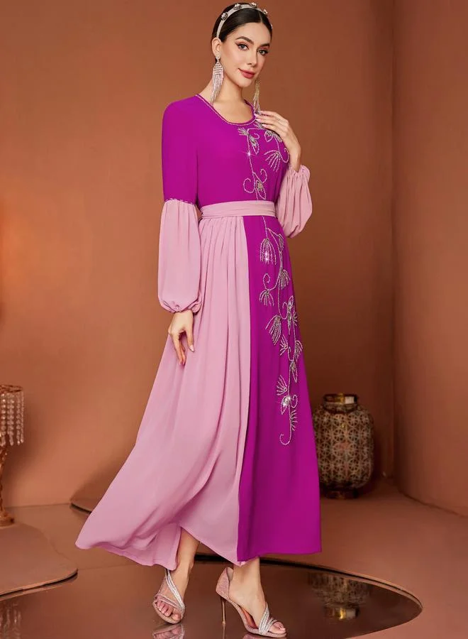 Take Two purple Women Purple Rhinestone Embellished Jalabiya for Women | Best Price UAE
