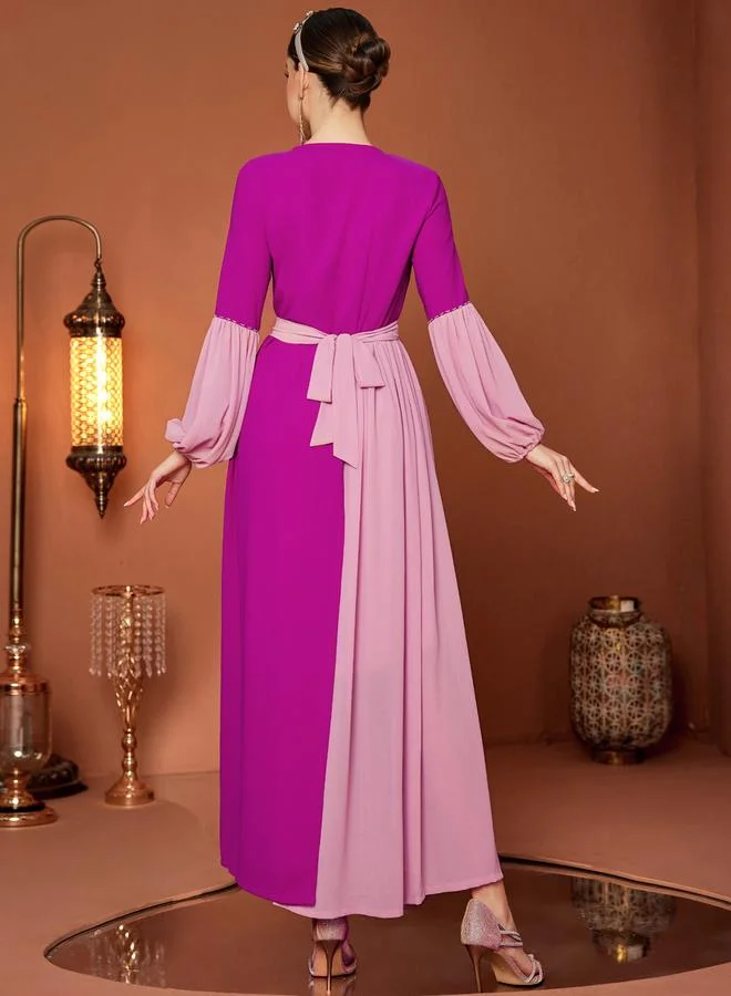 Take Two purple Women Purple Rhinestone Embellished Jalabiya for Women | Best Price UAE