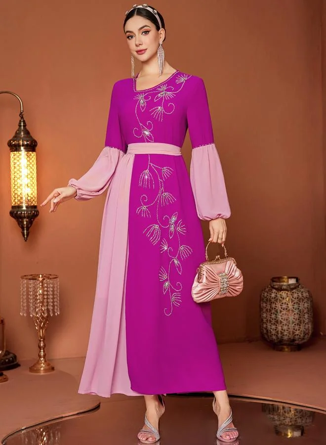 Take Two purple Women Purple Rhinestone Embellished Jalabiya for Women | Best Price UAE