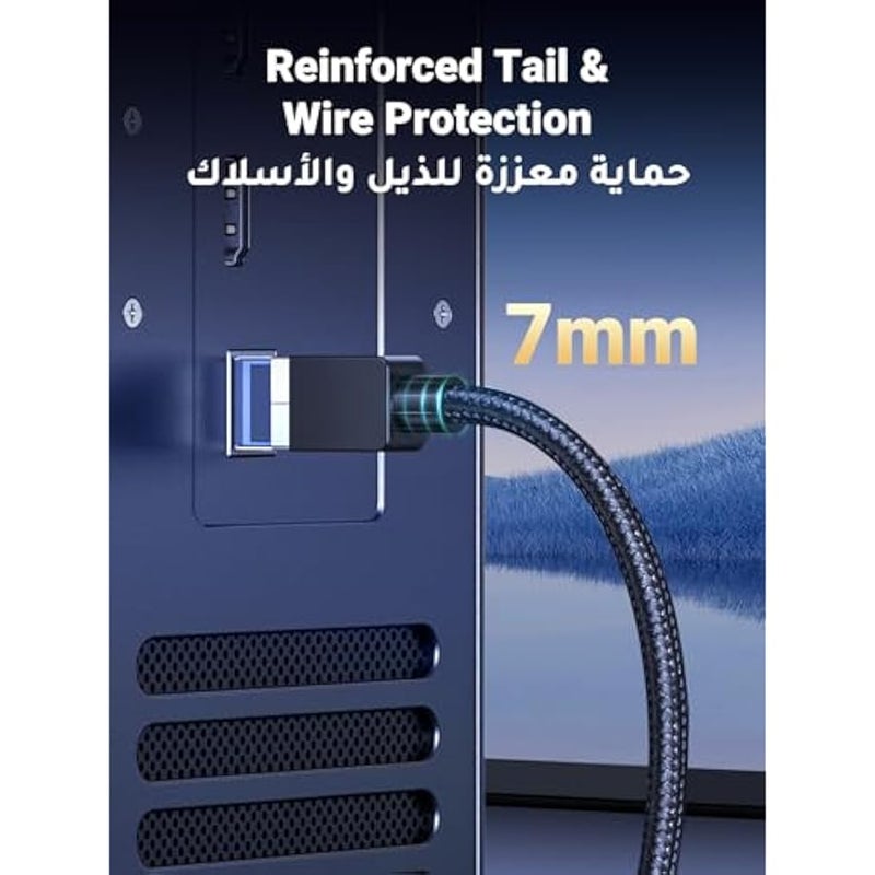 Ethernet Cable 10M Cat 8 Gigabit Network Cord High-Speed 40Gbps 2000MHz RJ45 Internet Wire Braided Double Shielded Ethernet Cable Compatible with Gaming Switch PS4 PS5 PC Router TV Xbox - Image 3