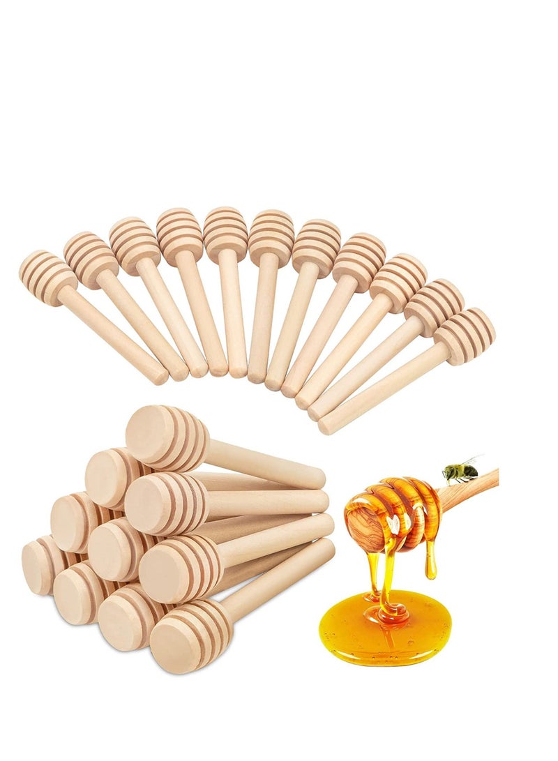 MARKQ 12 Pcs Honey Dipper Sticks, 8 cm small Wooden Honey Spoon Stirrers for Honey Jar Dispense Drizzle and Wedding Party Gift, Honeycomb Stick - Image 1