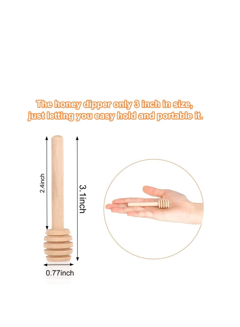 MARKQ 12 Pcs Honey Dipper Sticks, 8 cm small Wooden Honey Spoon Stirrers for Honey Jar Dispense Drizzle and Wedding Party Gift, Honeycomb Stick - Image 2