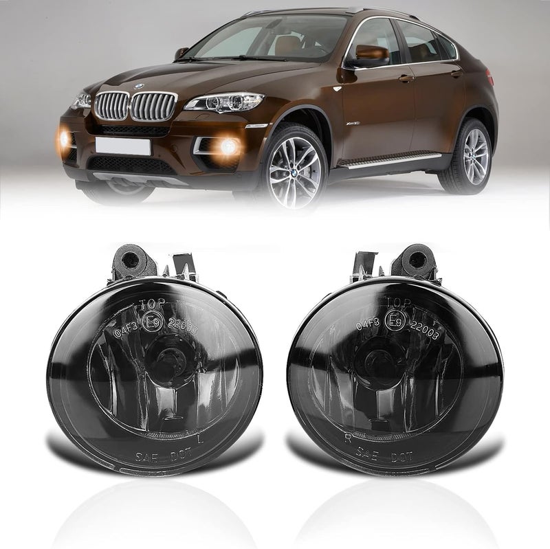 AutoBeeDen Fog Lights for BMW X1 X2 X3 X4 X5 X6 (2011-2021) - Smoke, Halogen Lamp, 1 Pair - Image 1