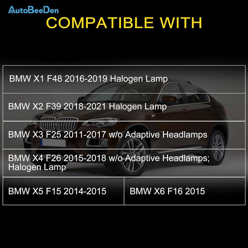 AutoBeeDen Fog Lights for BMW X1 X2 X3 X4 X5 X6 (2011-2021) - Smoke, Halogen Lamp, 1 Pair - Image 2