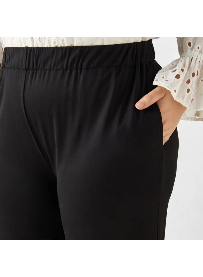 Ulla Popken Plus Size Ulla Popken Culottes with Elasticated Waistband and Pockets