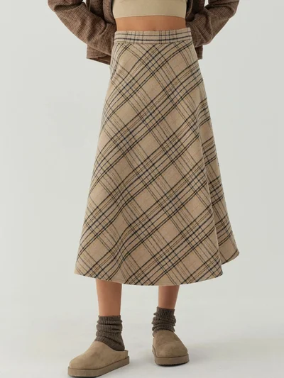 HICCUP Maxi A-Line Skirt with Zipper Closure