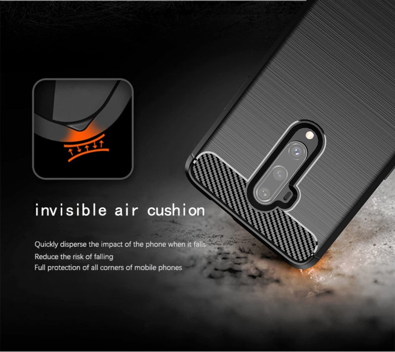 Asuwish Phone Case for OnePlus 7T Pro OnePlus7TPro 5G Mclaren Edition with Screen Protector Cover and Slim Soft TPU Cell Accessories Protective One Plus 7TPro 1Plus 1 + 1+ Women Men Carbon Fiber Black - Image 3
