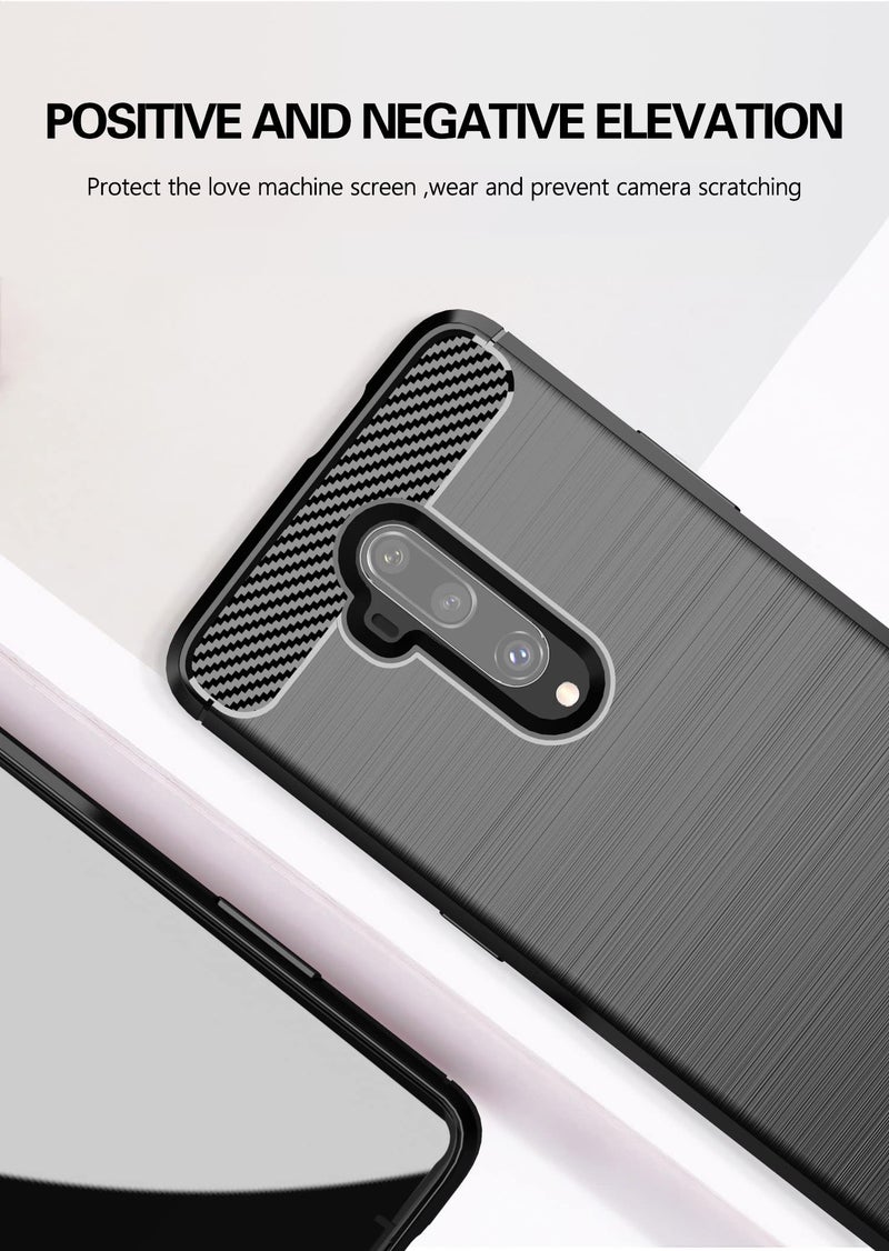 Asuwish Phone Case for OnePlus 7T Pro OnePlus7TPro 5G Mclaren Edition with Screen Protector Cover and Slim Soft TPU Cell Accessories Protective One Plus 7TPro 1Plus 1 + 1+ Women Men Carbon Fiber Black - Image 4
